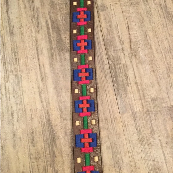 New Free People High Summer Embroidered Brown Belt - Picture 6 of 8